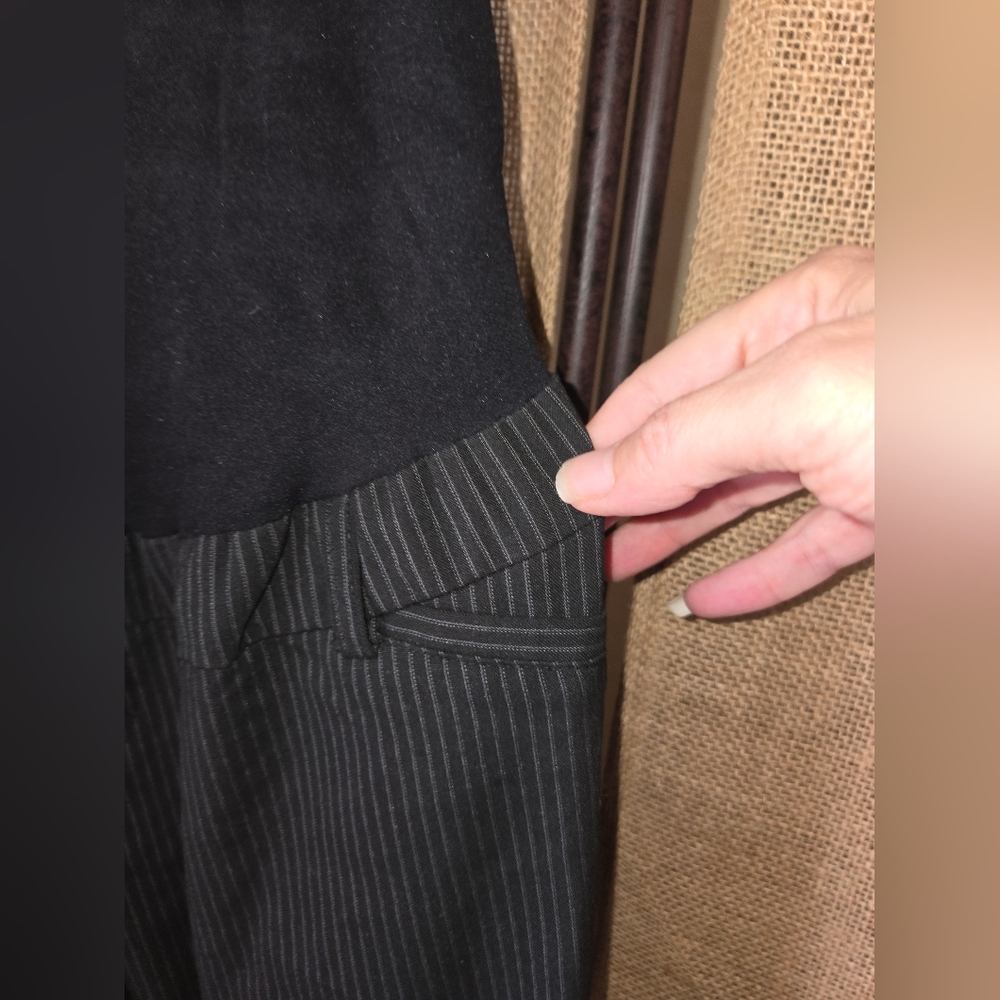 Women's Motherhood Maternity Black Pinstripe Pants Size XL - Picture 4 of 12